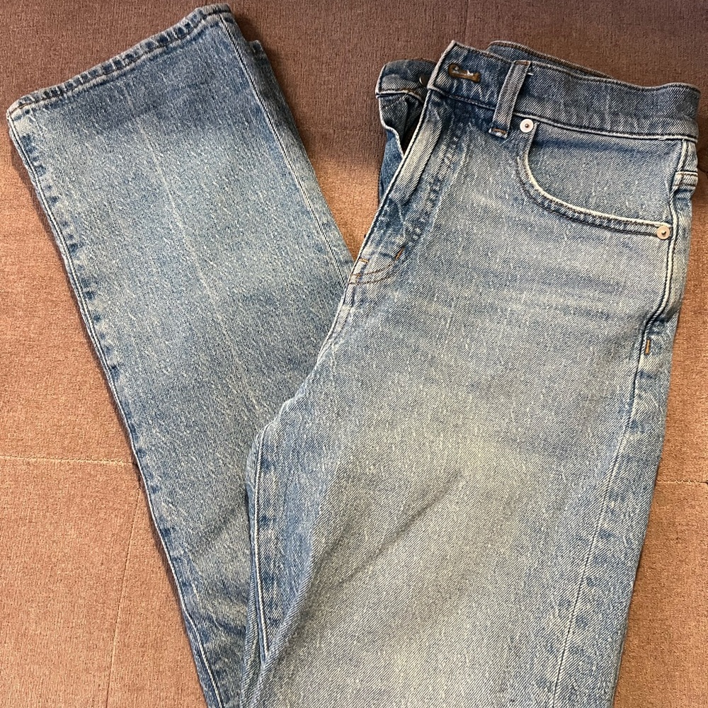 Madewell Washed Blue Straight Leg Jeans